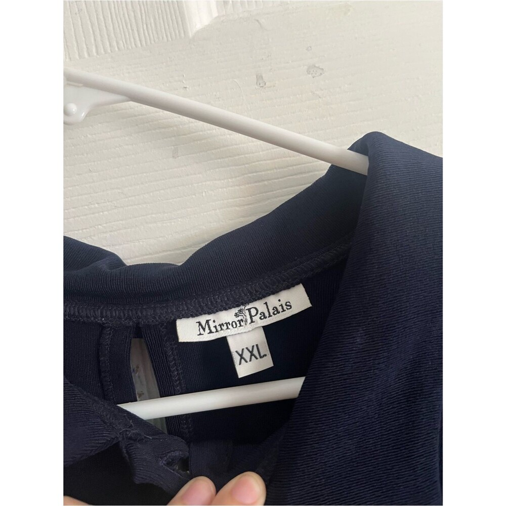 Mirror Palais Navy Underwire Polo Top Long Sleeve size XXL - Picture 3 of 9